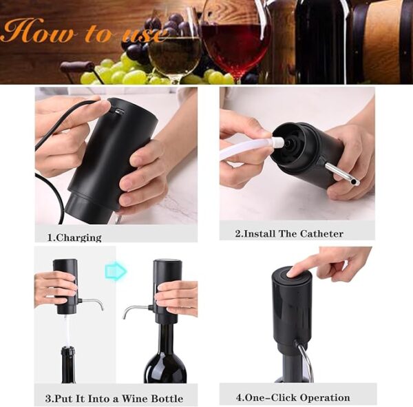 şarap havalandırıcı, type c şarj aleti ile kullanılabilir