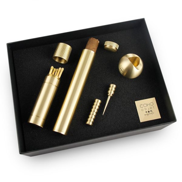 CBPAHS04-01 Coho Brazen Hediye Seti – Pirinç Puro Kılıfı & Aksesuarları - Görsel 1