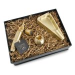 Coho Box Brazen Döküm Pirinç Puroluk & Kibritlik & Puro Standı Hediye Seti