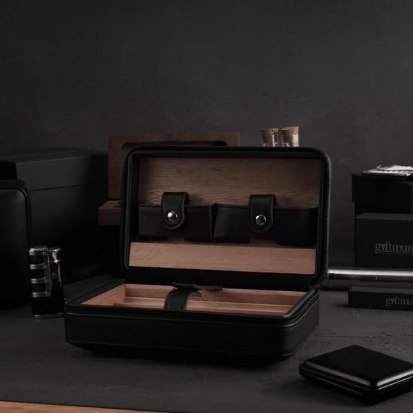 Sedero Premium Deri Puro Taşıma Çantası – 4'lü İspanyol Sediri Kaplamalı - Görsel 3