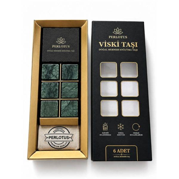 Perlotus 6’lı Mermer Viski İçki Soğutma Taşı - Görsel 3